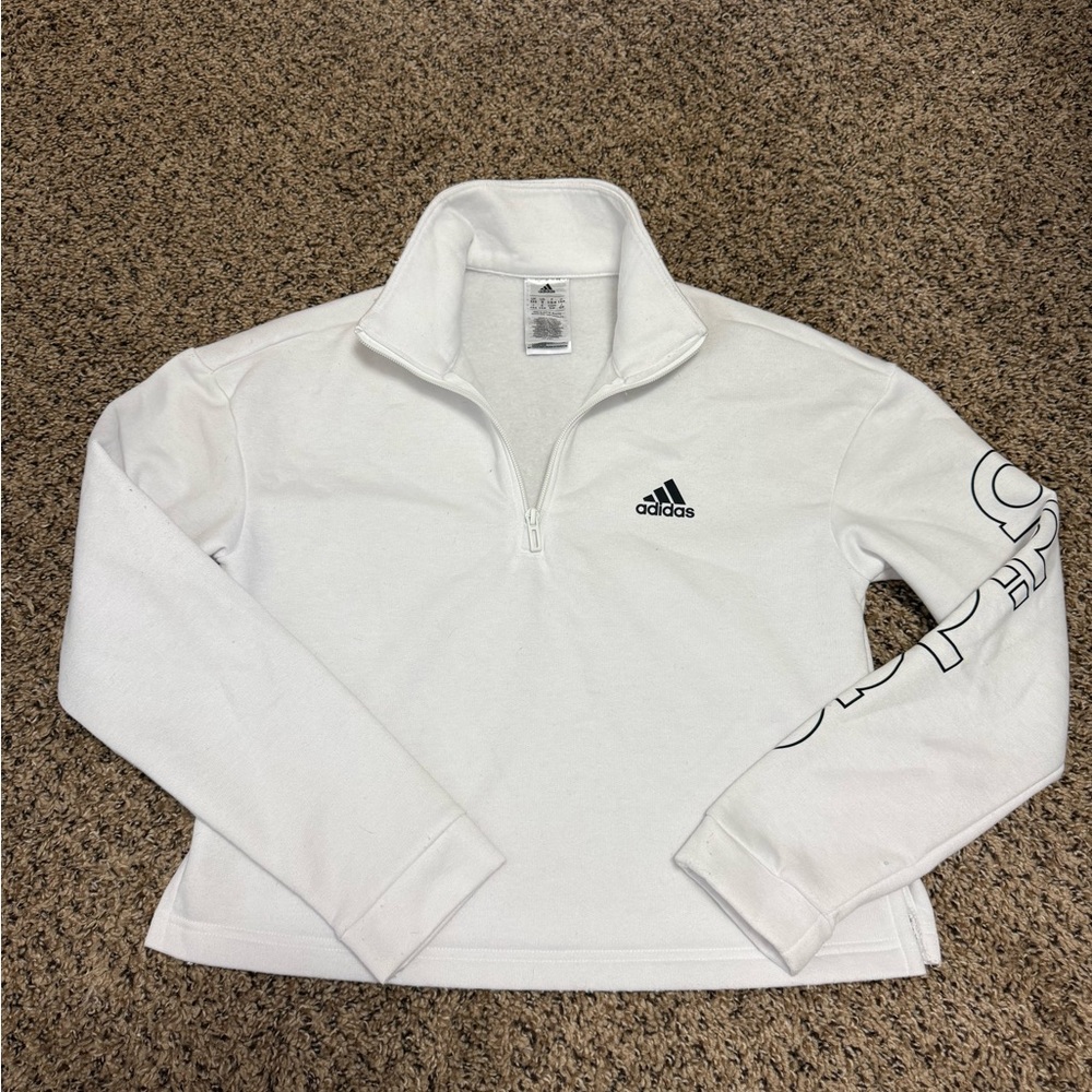 Adidas White Sustainable Pullover